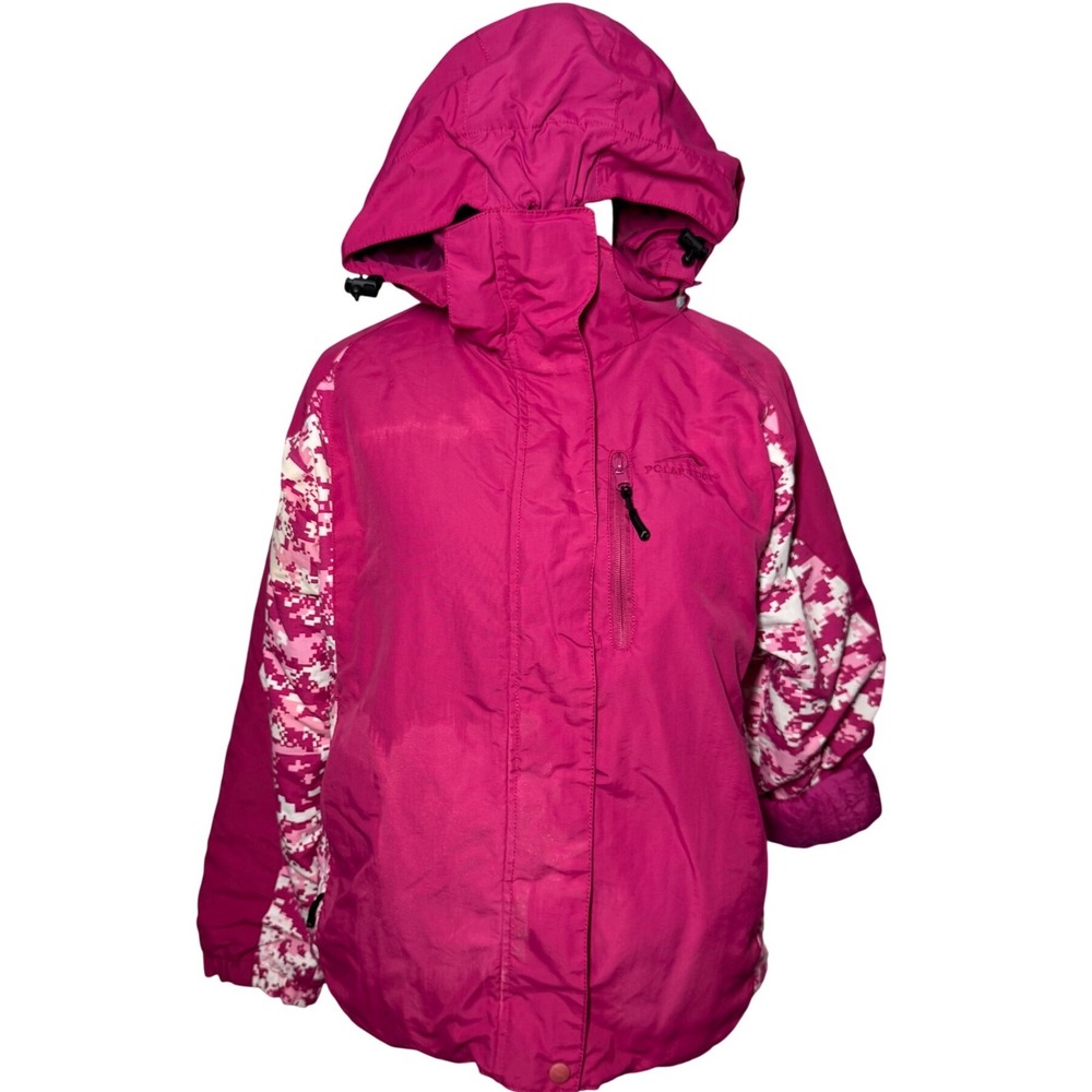 Polar Edge Ski Jacket Girls XL Pink Digital Camo Good Water Resistant Hooded
